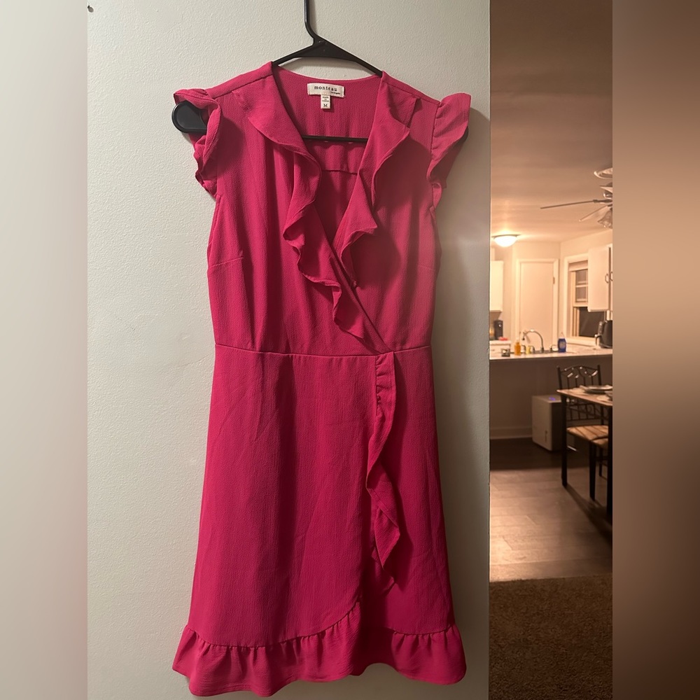 Size medium hot pink wrap dress